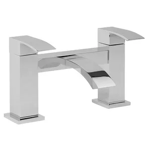 Chrome Square Waterfall Bath Filler – Wide Two-Handle – photo 4