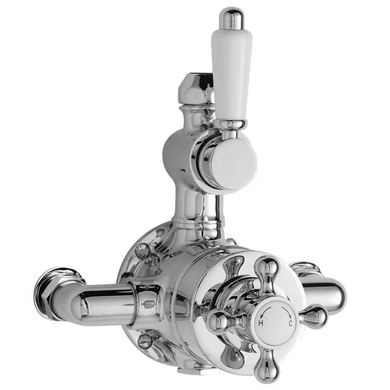 Traditional Chrome Rigid Riser Shower Kit with Rain Head and Hand Shower – photo 2