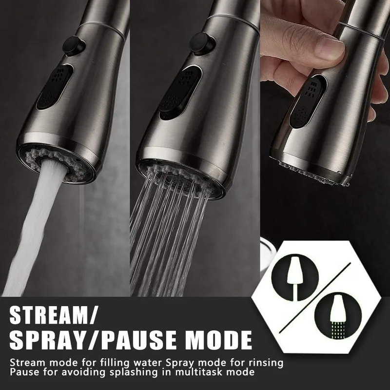 Brushed Gunmetal Pull-Down Kitchen Faucet – photo 2