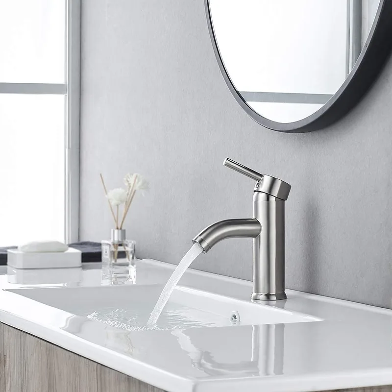 Brushed Cylindrical Single-Lever Basin Tap – photo 2