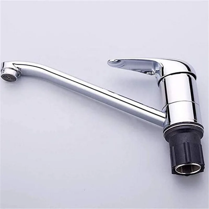 Chrome Single-Lever Kitchen Mixer with Long Swivel Spout