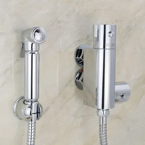 Chrome Bidet Spray Kit with Round Wall Mixer Valve