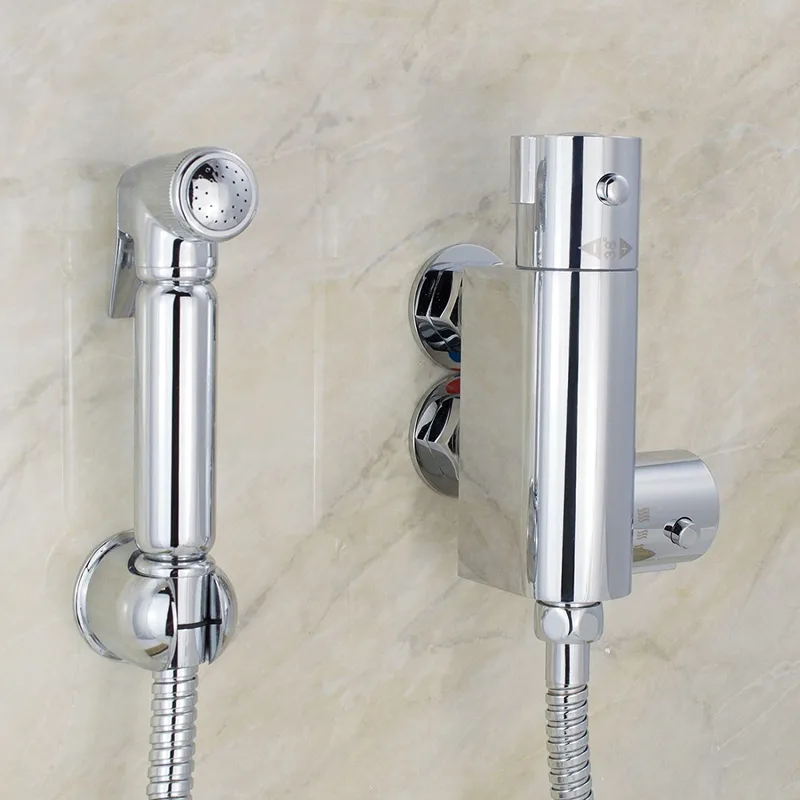 Chrome Bidet Spray Kit with Round Wall Mixer Valve