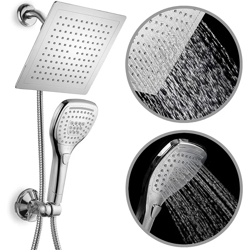 Square Rain Shower Head and Handheld Shower Combo – photo 2
