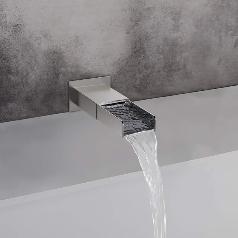 Brushed Concealed Shower System with Square Rain Head, Hand Shower and Bath Spout – photo 3
