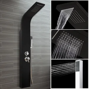 Brushed Shower Panel with Rain Head, Body Jets and Hand Shower – photo 2