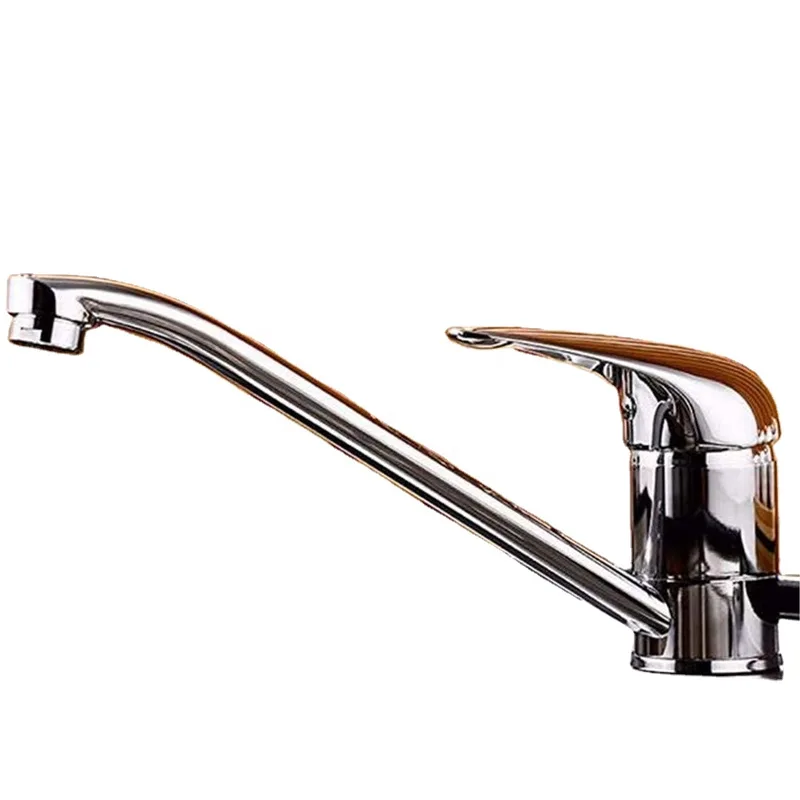 Chrome Single-Lever Kitchen Mixer with Long Swivel Spout – photo 2