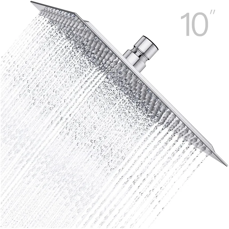 10-Inch Ultra-Slim Square Rainfall Shower Head – photo 2