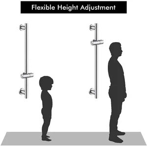 Brushed Stainless Steel Shower Slide Bar with Adjustable Holder – photo 5