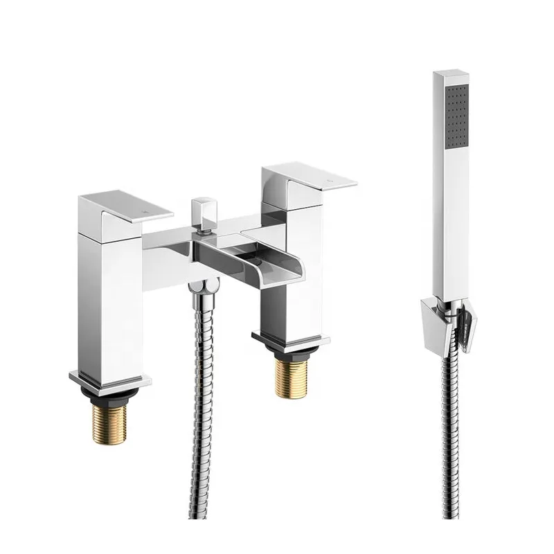 Square Waterfall Bath Shower Mixer with Hand Shower – photo 2