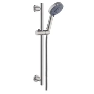 Brushed Stainless Steel Shower Slide Bar Kit with Hand Shower and Hose – photo 4