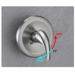 Brushed Tub and Shower Set with Round Head, Mixer Trim and Tub Spout – photo 4