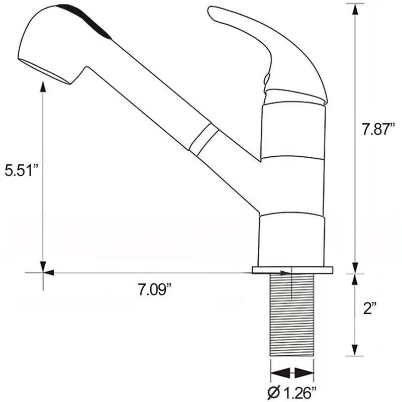 Brushed Compact Pull-Out Kitchen Faucet – photo 2