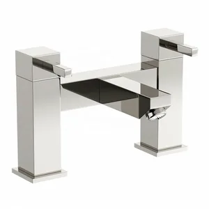 Chrome Square Waterfall Bath Filler – Wide Two-Handle – photo 2