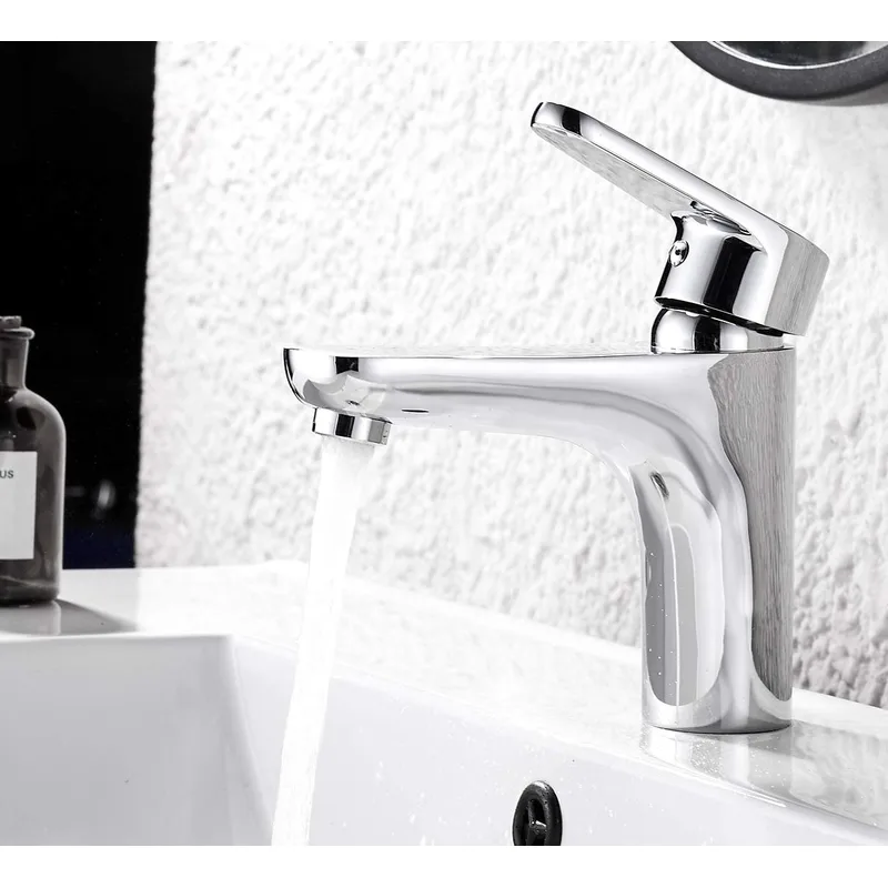 Chrome Single-Lever Basin Mixer with Rounded Body – photo 2