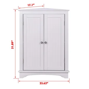 White Corner Bathroom Cabinet with Adjustable Shelf – photo 4