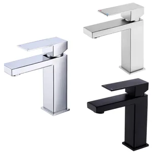 Matte Black Square Single-Lever Basin Mixer – photo 4