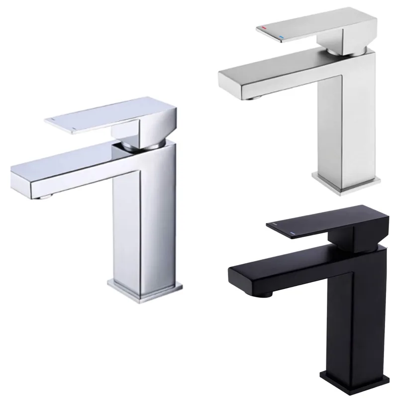Matte Black Square Single-Lever Basin Mixer – photo 4