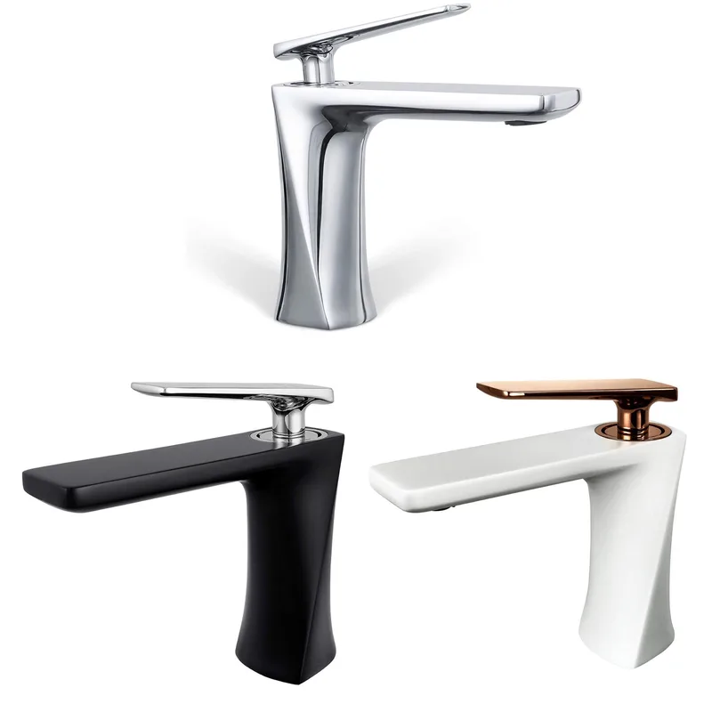 White and Rose Gold Single-Lever Basin Mixer – photo 3