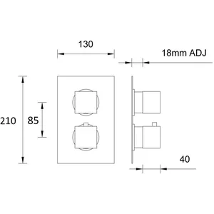 Chrome Concealed Twin Thermostatic Shower Valve, Square – photo 2