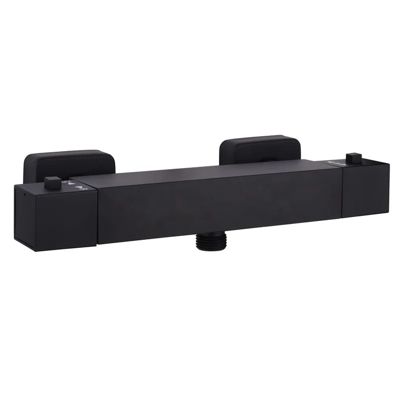 Matte Black Wall-Mounted Bath Shower Mixer with Slide Rail Kit – photo 2