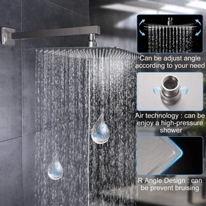 Brushed Concealed Shower System with Square Rain Head and Hand Shower – photo 3