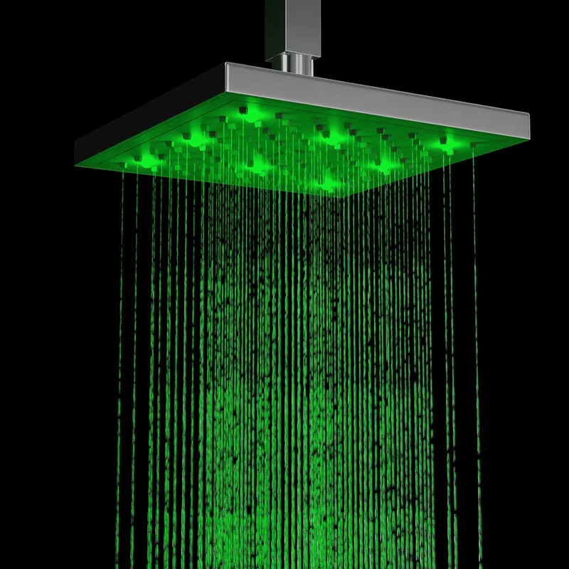 LED Shower Column with Square Rain Head and Hand Shower – photo 4