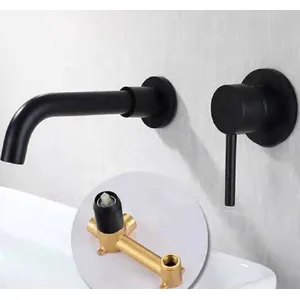 Wall-Mounted Basin Spout and Mixer Set – Chrome, Brushed Gold or Matte Black – photo 4