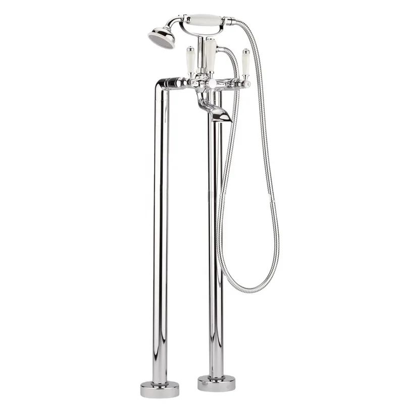 Traditional Freestanding Bath Filler with Telephone Hand Shower