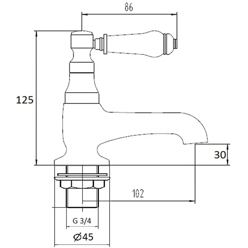 Traditional Chrome Basin Pillar Taps with White Levers (Pair) – photo 4