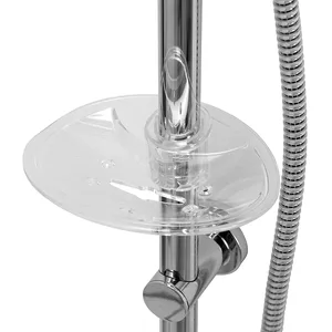 Shower Slide Bar with Clear Soap Dish