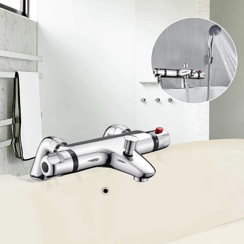 Deck-Mounted Bath Shower Mixer with Hand Shower