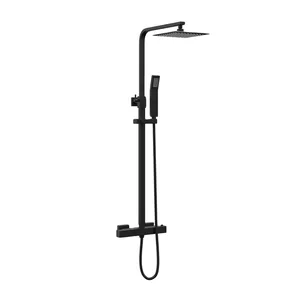 Matte Black Exposed Shower Column with Square Rain Head and Square Hand Shower – photo 4