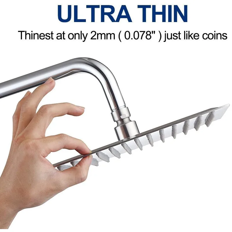 10-Inch Ultra-Slim Square Rainfall Shower Head – photo 3