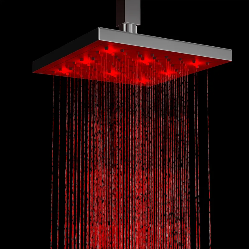 LED Shower Column with Square Rain Head and Hand Shower – photo 6