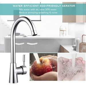 Chrome Gooseneck Single-Lever Kitchen Faucet with Ceramic Disc Valve – photo 4