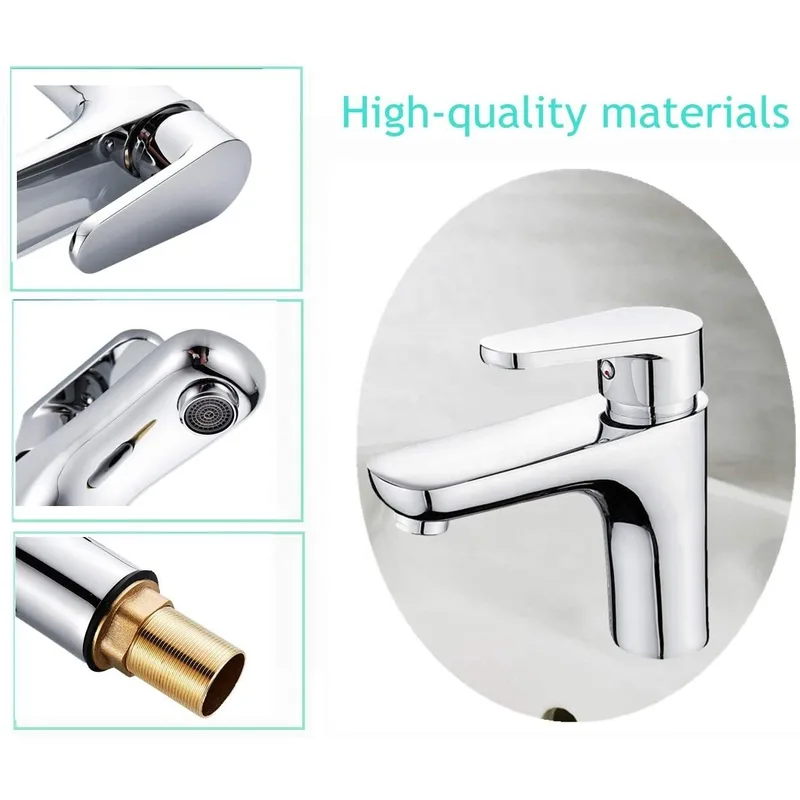 Chrome Single-Lever Basin Mixer with Rounded Body – photo 3