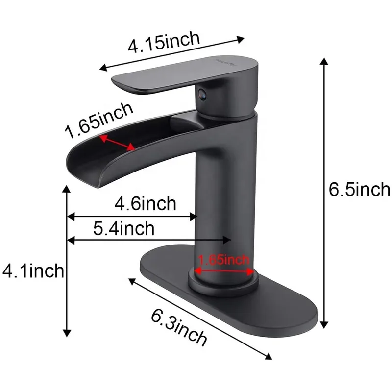 Matte Black Waterfall Basin Mixer – photo 3