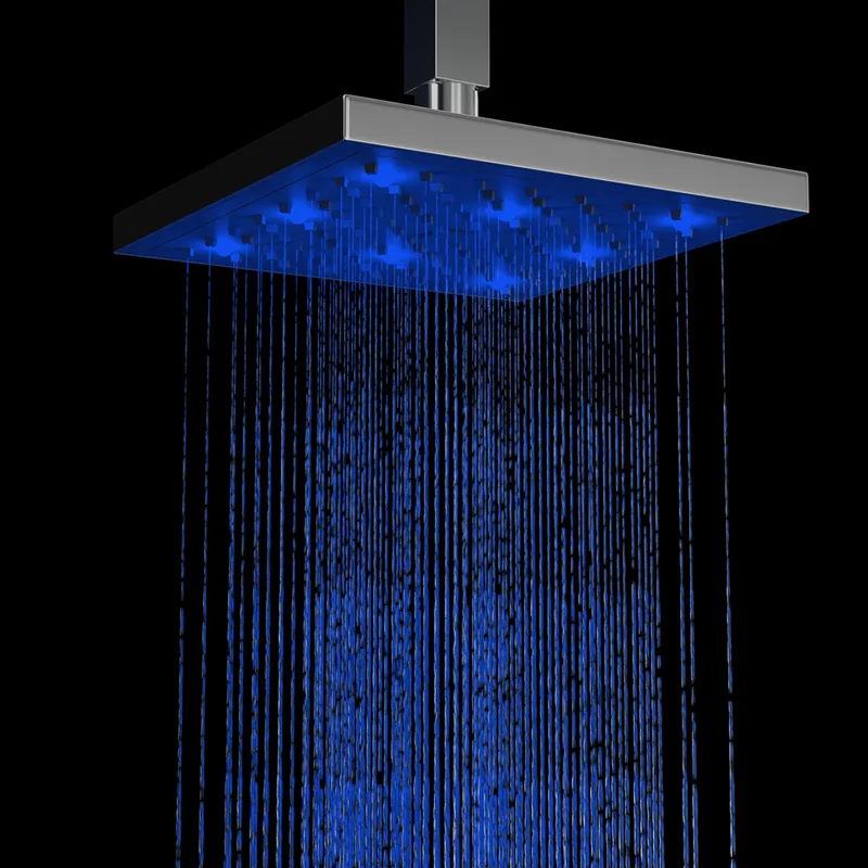 LED Shower Column with Square Rain Head and Hand Shower – photo 5