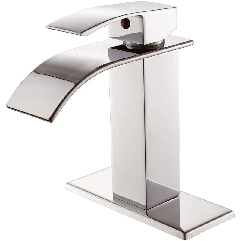 Matte Black Waterfall Basin Mixer with Deck Plate – photo 3