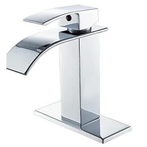 Matte Black Waterfall Basin Mixer with Deck Plate – photo 2