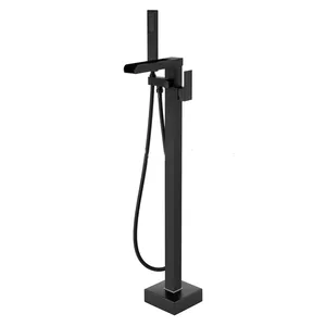 Freestanding Floor-Mounted Bath Filler with Hand Shower – photo 2