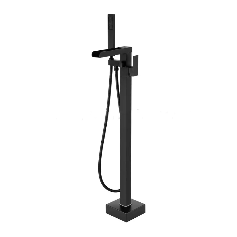 Freestanding Floor-Mounted Bath Filler with Hand Shower – photo 2