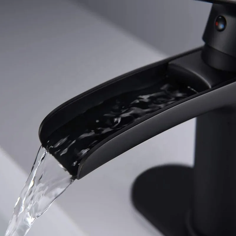 Matte Black Waterfall Basin Mixer