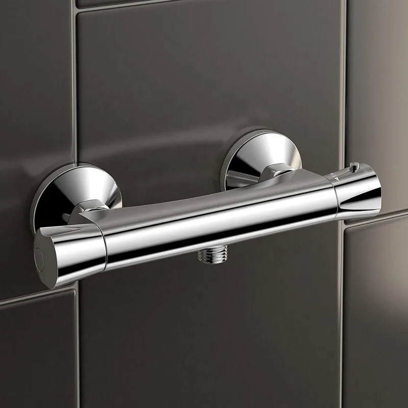 Chrome Exposed Bar Shower Mixer Valve, Wall-Mounted