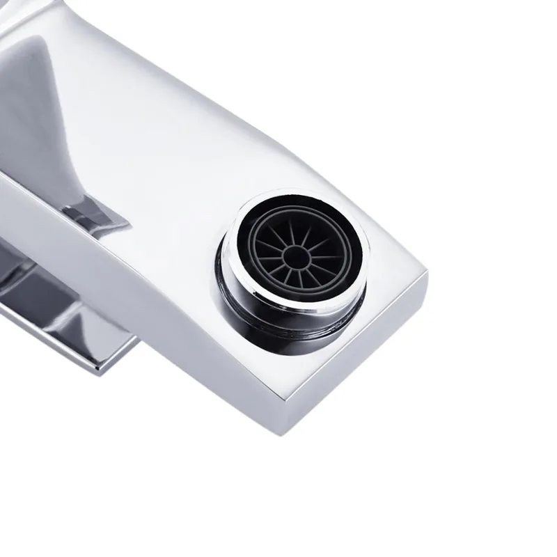 Chrome Square Basin Mixer with Flat Lever – photo 5