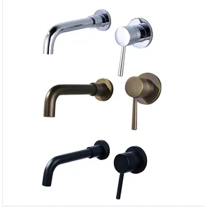 Wall-Mounted Basin Spout and Mixer Set – Chrome, Brushed Gold or Matte Black