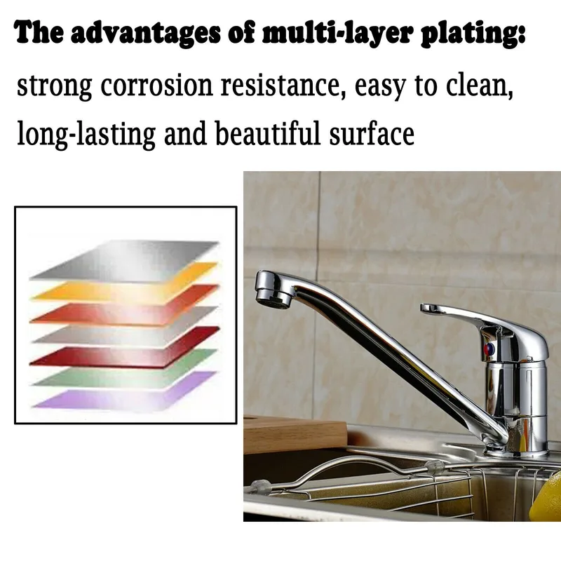 Chrome Single-Lever Kitchen Mixer with Low Swivel Spout – photo 3
