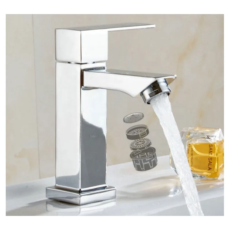 Chrome Square Single-Lever Basin Mixer – photo 5