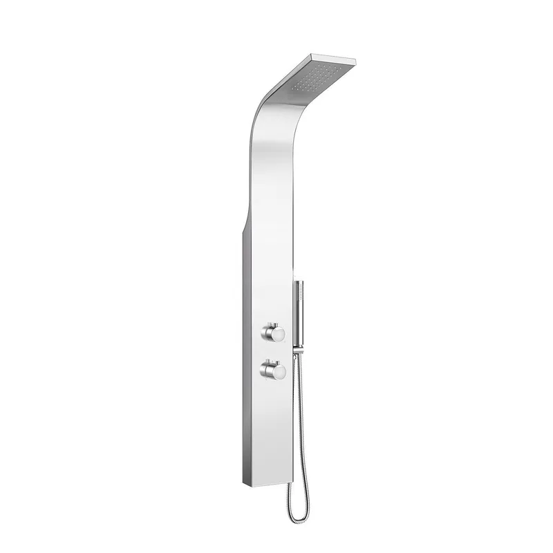Brushed Shower Panel Column with Rain Head, Body Jets and Hand Shower – photo 3